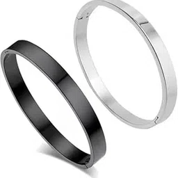 Bracelet for Men gold Combo Stylish Boys brother boyfriend gents/Fashion rose Gold Kada for men Black/silver Bracelets for Men/Stainless Steel Kada 2 Kadas Bracelet valentine kada 360-image-18