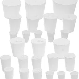 ULTECHNOVO 26pcs Solid Rubber Stopper Test Tube Plugs Test Tubes Seal Plugs Laboratory Test Tube Stoppers Sealing Plugs for Test Tube Rubber Stopper Plug Test Tube Solid Stopper White-picture-16