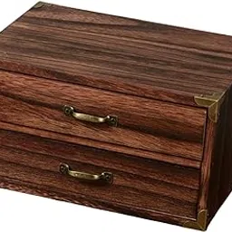 MERISHOPP Wooden Desktop Organizer Drawers Compact for Bedroom Countertops Home Office 24x18x13cm-image-84