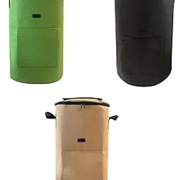 MERISHOPP Compost Bin Bag Garden with Zipper and Handle for Garbage Trash Loading Leaf Black-image-39