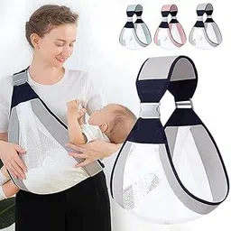 Veloxi Baby Sling Carrier Wrap for Newborn to Toddler (0-36 Months) – Adjustable, Ergonomic, Breathable Cotton & Mesh Fabric – Lightweight Hands-Free Baby Carrier with Thick Shoulder Straps-picture-47