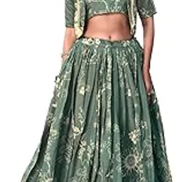 looknbook art Women's Tussar Silk with Floral Print lehenga choli-picture-15