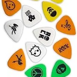 SD Guitar Picks Plectrum Pack Of 16 Pieces Multiple Thickness 0.6mm, 0.8mm, 1mm, 1.2mm Colorful Unique Design Light/Medium Size Acoustic Electric Triangular-image-32