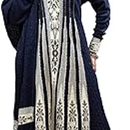 tysort Winter Woolen Anarkali Kurta Palazzo and Stole Set for Women-picture-26