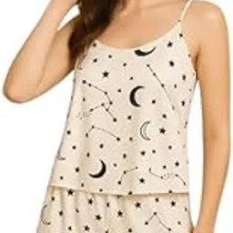 nuty Women Top & Shorts Set Printed Top & Shorts Sleepwear Set – Soft & Lightweight Loungewear-picture-31