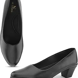 xe looks Women's Closed-Toe Block Heel Formal Slip-On Shoes – Elegant & Comfortable Office Footwear-picture-35