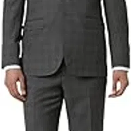 van heusen Men Grey Check Slim Fit Wedding Three Piece Suit-picture-26