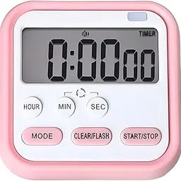 Digital Magnetic Multi-Function Timer Clock with Large LCD, Loud Beep Alarm, Flashing Countdown Light, Stopwatch, Retractable Stand & Hanging Hole – Time Management Tool (Pink)-picture-15