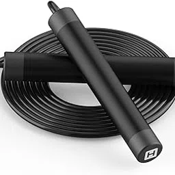 Jump Rope, HANDIO jump ropes 1/2 lb Weighted Jump Rope for Boxing, Cardio, Crossfit Workout, 8~10ft Range Adjustable Length Steel Ropes with Ball Bearings and Metal Handles, Jumpropes Suitable for Men and Women Jump Rope for Fitness Training Exercise,Black-image-13