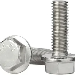 M10-1.5 x 30mm Flanged Hex Head Bolts Flange Hexagon Screws, Stainless Steel 18-8 (304), Plain Finish, DIN 6921, 5 PCS-picture-14
