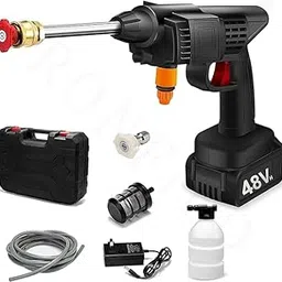 RONFILD Wireless High Pressure Washer for Car Washing 48V Rechargeable Electric Pressure Washer Gun Machine Tool for Cleaning, Gardening with Adjustable 3 in 1 Nozzle and 5M Hose Pipe (Car Washer Gun)-image-88