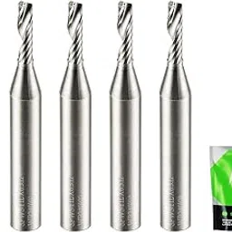 SHARPRO O Flute Upcut Spiral Rouer Bits 1/4 Inch Shank 1/8 Inch Cutting Dia. Carbide Single Flute CNC Router Bits, Ideal for Aluminum, Plastic, Acrylic, Wood, MDF and PVC(5 PCS)-image-59