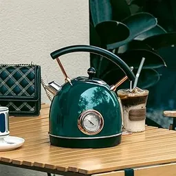 Hot Water Kettle Electric, 1800W Electric Tea Kettles Boiler with Thermometer, Stainless Steel Pour-Over Kettle Teapot 1.8L, Auto Shut-off & Boil-Dry Protection, Anti-scald Wood Pattern-picture-12