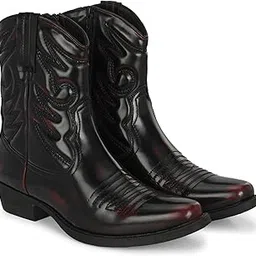 delize Men's Cowboy High Ankle Boots-picture-37