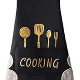 SHONIL Cooking Apron Kitchen Pocket Apron | Waterproof Kitchen Appron Cute Kitchen Apron With Front Pocket Kitchen Apron with Front Pocket and side Coral Velvet for Wiping Hands image 1