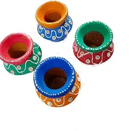 Avanti Creation Decorative Clay Matki Diya for Floor Decoration - Terracotta Decorative Diya Pack of 4-image-9
