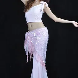 MYADDICTION Belly Triangle Dance Hip Scarf Wrap Waistband Skirt Sequin Tassel Dancewear Pink Clothing, Shoes & Accessories | Dancewear | Adult Dancewear | Belly Dancing-image-71