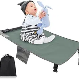 HASTHIP® Airplane Footrest for Kids, Toddler Travel Bed, Airplane Foot Hammock for Baby with Anti-Slip Design, Airplane Seat Extender for Kids, Portable Airplane Travel Accessories, 79*44cm (Grey) image 1