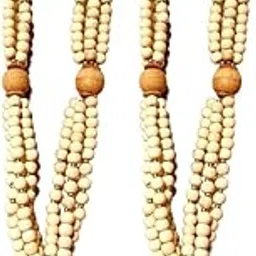 S3A Chandan Wooden Beads Haar Mala Garland (Set of 2, Buy1 Get 1 Free)| Sandal Wood Chandan Traditional mala for God and Pitra Ancestors Photo Frame/Idols (2Ghar White Chandan)-picture-55
