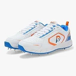 D9 Thunder Batting Shoes for Cricket | Lightweight, Comfortable & Durable Sports Shoes for Men | Cricket Batting Spike, Orange/White/Blue-image-39