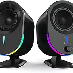 Computer Speakers, littoak Bluetooth PC Speakers, DC Powered Gaming Speaker with 3 EQ Modes, Stereo Speakers with 6 RGB Modes, Aux in, Headphone, USB port Speaker for Laptop/Desktop/TV, 2*15W, 2.0 CH-picture-24