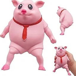 AWANGLUO Novelty Cute Squishy Toy Pink Pig Gifts for Kids Adults, Decompress and Stress Stretch Animal Anxiety Relief Autism Disorders, Funny Pig Man Sensory Stress Toy for Girl Boy-picture-28
