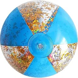 bnf® Inflatable Beach Ball Outdoor Garden Parent Child Interaction Kids Play Toys Blue and Gold-Sporting Goods-Fitness Running & Yoga-Fitness Equipment & Gear-Exercise Balls-1 Inflatable Beach Ball-image-96