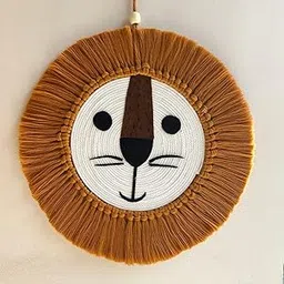Handmade Macrame Animal Wall Hanging, Mustard Yellow Fringe, White Centre for Nursery Room and Kids Bedroom/Arts Gifts/Decorative Wall Art-image-55