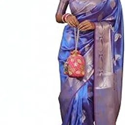 byaara Premium Lichi Silk Saree with Copper Zari Border, Traditional Banarasi Style Wedding Saree, Contrast Blouse Piece, Paisley Weaving for Festive Functions-picture-19