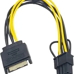 15Pin SATA Male to 8pin |6+2| PCI-E Female Video Card Power Supply Component, 8 Pin PCIe to SATA 15 Pin Power Cable(Black)-image-3