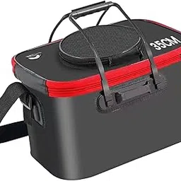 JAZZY PEARLS® Fishing Bucket Foldable Multifunction with Strap for Gardening Picnic Hiking Black with Handle 35cmx24cmx22cm|Sporting Goods|Fishing|Fishing Equipment|Bait Buckets|1x Fishing Bucket-image-14