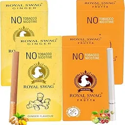 ROYAL SWAG Natural Herbal Cigarettes Ginger, Frutta Flavour (40 Sticks) Ayurvedic Herbs Clove, Tulsi, and More Additives and Chemicals 100% Tobacco-Free and Nicotine-Free-image-65