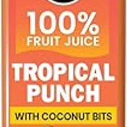 100% Fruit Juice - Tropical Punch - Mixed Fruit Juice With Coconut Bits - No Added Sugar Healthy Beverage - 100% Natural Ingredients - Zero Preservatives - Not From Concentrate - 250 ml - Yu image 1