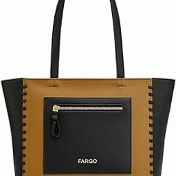 fargo Clara Tan Tote Bag for Women | Large Vegan Leather Handbag with RFID Pockets, Smooth Zip Closure, Premium Look | Stylish College, Office, Travel Tote | Made in India image 1