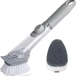 Aputue Dish Brush with Soap Dispense, Soap Control Dish Washing Brush, Kitchen Dish Scrub Brush with Soap Dispenser, Dish Wand Brush with Handle Kitchen Cleaning Brush for Pot Sink Pan-picture-38