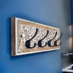 Wood Carving White wash Wall Hook Hand Carved Antique Burnt Finish-image-64