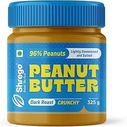 Shrego Dark Roast Peanut Butter, 96% Peanuts, Lightly Sweetened and Salted, High Protein, Vegan (325 g, Crunchy)-picture-26