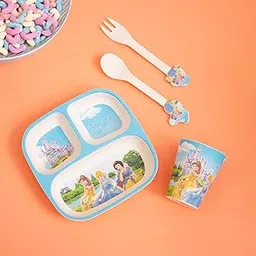 The Bamboo Co ™ Kids/Baby Feeding/Dinner Set of 4 |Kids Crockery Set Tableware |Baby Utensils and Dishes Set | Eco-Friendly |Organic & Natural (Princess)-image-19