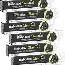 Herbodent Activated Bamboo Charcoal Toothpaste - 100g Pack of 6 | Whitens Teeth & Freshens Breath | No Fluoride, No Bleach | Organic Herbs & Essential Oils-image-18
