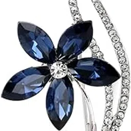 youbella Stylish Floral Shape Jewellery Silver Plated Brooches for Women and Men-picture-15