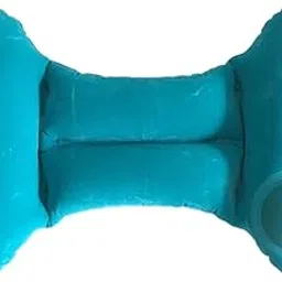 STYLEHEAVEN Inflatable Travel Pillow Compact Cushion for Business Trip Traveling Fishing Flocking Blue-picture-11