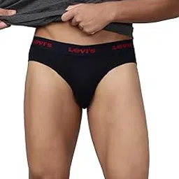 levi's 009 Men's Pure Cotton Solid Brief - Mid Rise, Outer Elastic Waistband (Pack of 1) image 1