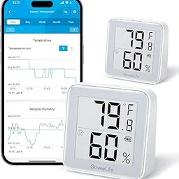 GoveeLife E-Ink Bluetooth Thermometer Hygrometer, Smart Digital Indoor Wireless Temperature Humidity Sensor with Alert, Free Data Storage Export, for Home Room Greenhouse Wall, 2 Pcak (with Battery)-image-19