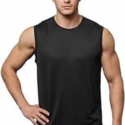 Men’s Sleeveless Gym T-Shirt | Quick Dry Sports Vest for Workout, Running & Training | Lightweight Breathable Activewear Tank-image-1