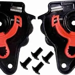 Thunder Helmet Visor Lock Mechanism with Screws, Black and Red, 2 Pieces-picture-28