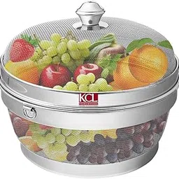 KCL Stainless Steel - Miska Fruit & Vegetable Storage Basket with Lid | 12 Inch Premium Mesh Basket | Vegetables & Fruit Basket for Dining Table & Kitchen | Must Have Kitchen Essential-image-18