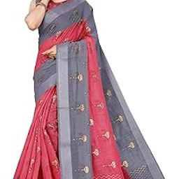 mirchi fashion Women's Woven Cotton Blend Saree With Blouse Piece-picture-10