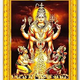 Dhana Dakshinamurthy Swarna Akarshana Bhairava Wall Painting Framed Home Decor (Wood,Matte,Gold,Small Size,6 x 8 Inch) R277S-image-52