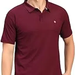 the casuals Men Polo t-Shirt has a Short Sleeves and Straight hem-25165-WINE-picture-17