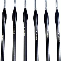 Amazon Brand - Solimo 6-Piece Fine Tip Paint Brush Set for Pinstriping & Detail Work - Watercolor, Acrylic, Nail Art & Script Painting - Professional-picture-22
